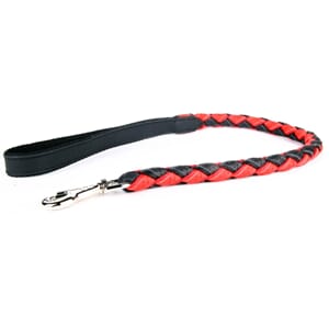 Lærkobbel flettet lær 80cm Rød