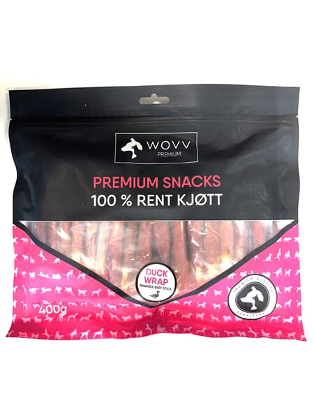 Wovv tyggepinner med and 400g (30pk)