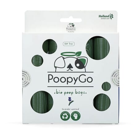 PoopyGo Eco Friendly hundeposer 120stk(8x15 poser) m/lavende