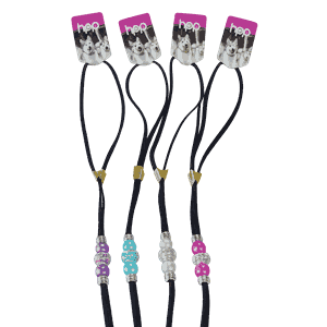 Utstillingskobbel i nylon med perler - 6mm/120cm