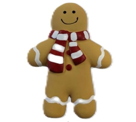 Hundeleke i gummi, Pepperkakemann m/pip 15cm