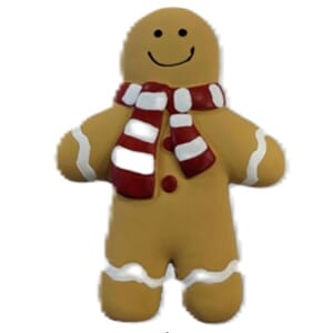 Hundeleke i gummi, Pepperkakemann m/pip 15cm