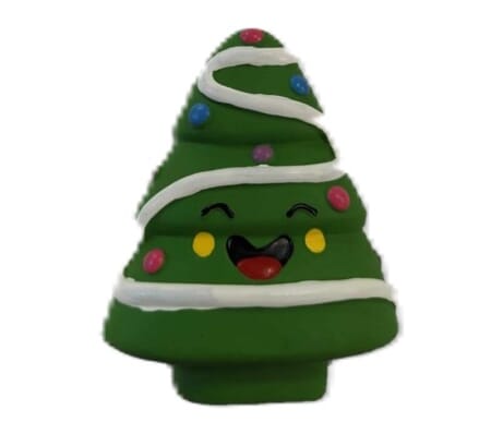 Hundeleke i gummi, Juletre m/pip 12cm