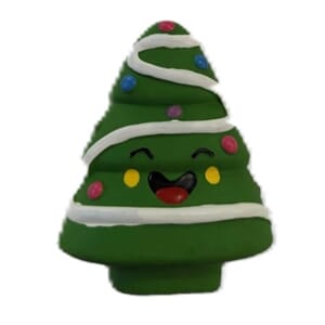 Hundeleke i gummi, Juletre m/pip 12cm
