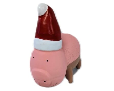 Hundeleke i gummi, Julegris i gummi m/pip 14cm