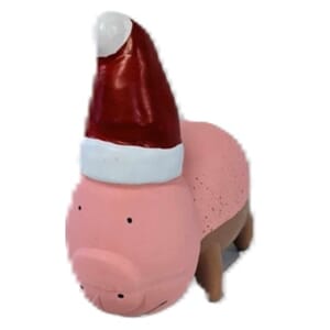 Hundeleke i gummi, Julegris i gummi m/pip 14cm