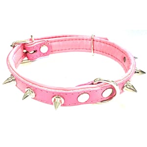 Halsbånd "punk" Fuchia/Rosa