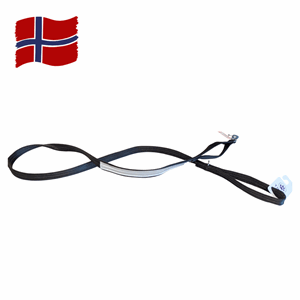 Kobbel i webb m.refleks Sort 25mm, m.håndtak og ring